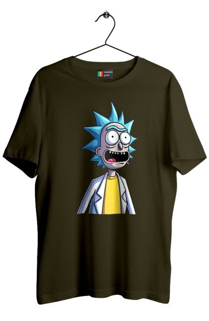 Футболка мужская с принтом Рик и Морти. Rick and morty, мультфильм, научная фантастика, приключения, рик, рик и морти, сериал. 2070702