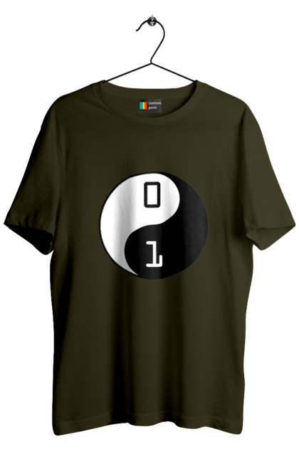 Футболка чоловіча з принтом "Інь Янь". Angular, c, css, html, it, javascript, jquery, php, python, react, svelt, vue, айтишник, айті, гумор, код, кодувати, прогер, програміст, програмісти, ти ж, ти ж програміст, тиж програміст. 2070702