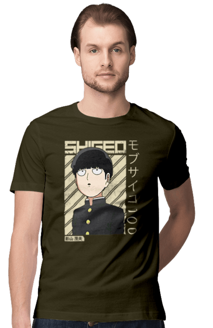 Men's t-shirt with prints Mob Psycho 100. Anime, manga, mob, mob psycho 100, shigeo kageyama. 2070702