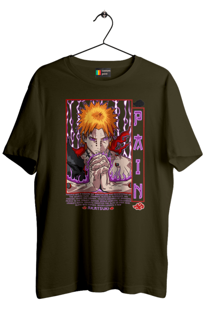 Men's t-shirt with prints Naruto Yahiko. Akatsuki, anime, character, manga, naruto, ninja, pain, tv series, yahiko. 2070702