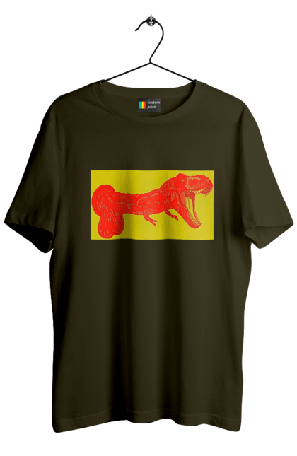 Футболка чоловіча з принтом "Член Динозавр". Динозавр, писюн, член. 2070702