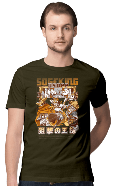 Men's t-shirt with prints One Piece Usopp. Anime, manga, one piece, sniper, straw hat pirates, usopp. 2070702