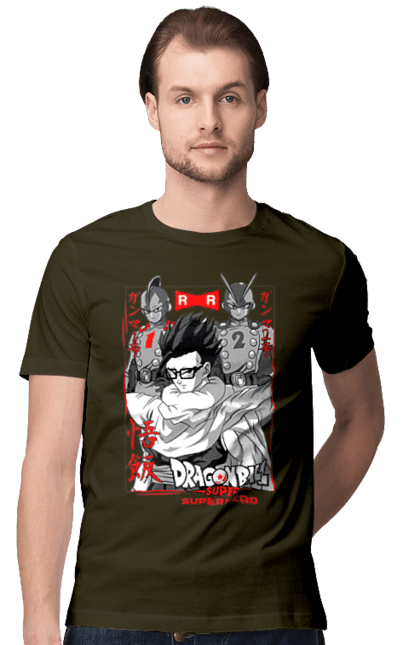 Men's t-shirt with prints Dragon Ball Gohan. Anime, dragon ball, gohan, goku, manga, tv series, vegeta. 2070702