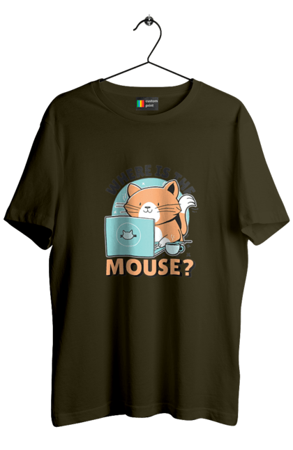 Men`s t-shirt with prints Where is the mouse?. Aitі, angular, c, code, css, html, humor, it, it specialist, javascript, jquery, koduvati, php, proger, programmer, programmers, python, react, svelt, type programmer, vue, you. 2070702