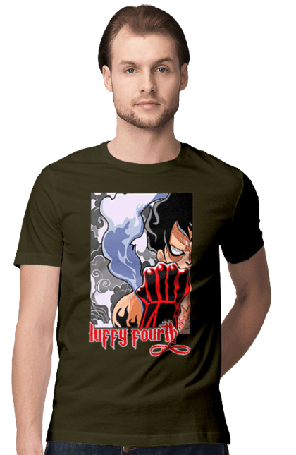 Men's t-shirt with prints One Piece Luffy. Anime, luffy, manga, monkey de luffy, one piece, pirates. 2070702