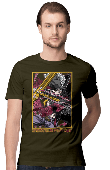 Men's t-shirt with prints One Piece Dracule Mihawk. Anime, dracule mihawk, manga, mihawk, one piece, straw hat pirates. 2070702