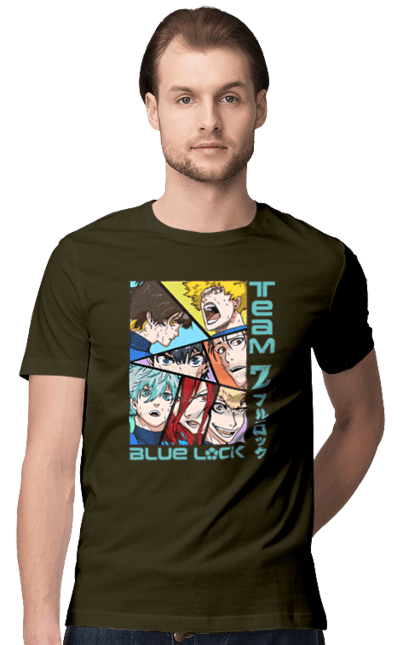 Men's t-shirt with prints Blue Lock. Anime, blue lock, blue prison, manga, sport, sports anime. 2070702