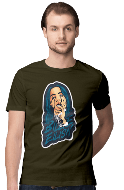 Футболка чоловіча з принтом "Billie Eilish". Активістка, біллі айліш, мизукант, права, співачка, тварини. 2070702