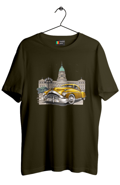 Футболка чоловіча з принтом "Автомобіль та архітектура модерн". Автомобіль, архітектура, модерн. 2070702