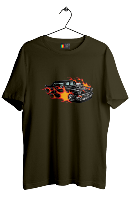 Футболка чоловіча з принтом "Машина Вогонь". Автомобіль, вогонь, машина. 2070702