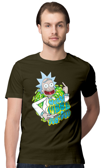 Футболка мужская с принтом Рик и Морти. Rick and morty, мультфильм, научная фантастика, приключения, рик, рик и морти, сериал. 2070702