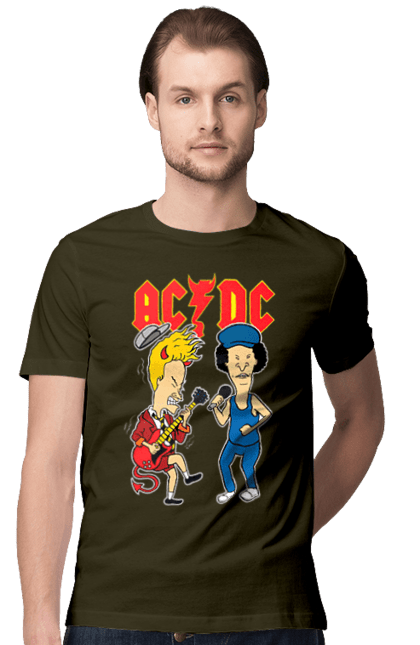 Футболка мужская с принтом AC/DC. Acdc, блюз рок, группа, музыка, рок н ролл, тяжелый рок, хард рок. 2070702