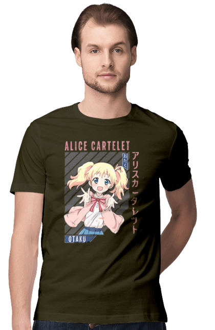 Футболка мужская с принтом Золотая мозаика Алиса Картелет. Alice cartelet, anime, kiniro mosaic, kinmoza, manga, алиса, алиса картелет, аниме, золотая мозаика, манга. 2070702