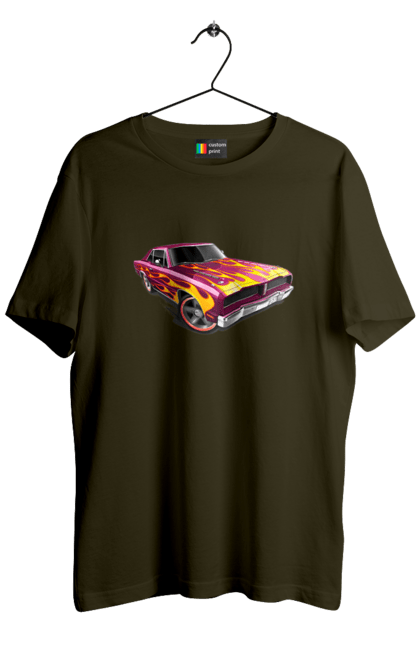 Футболка чоловіча з принтом "Машина вогонь". Їзда, машина, швидкість. 2070702