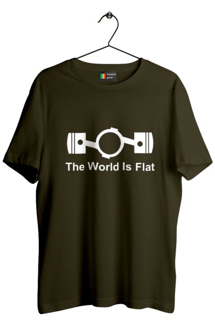 Men`s t-shirt with prints World Flat Wh. Auto, cars, detail. 2070702