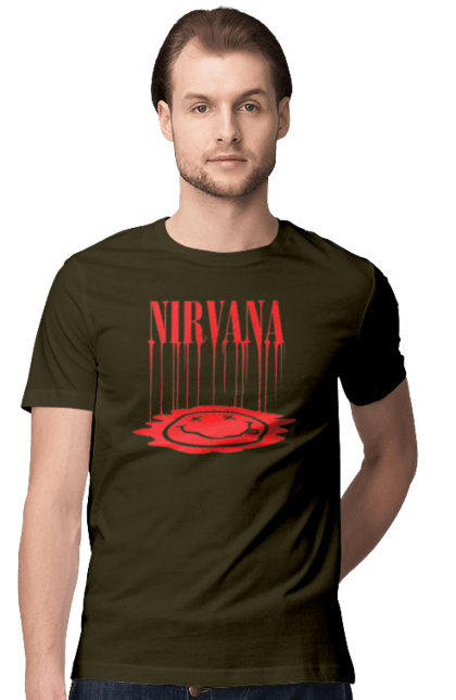 Men's t-shirt with prints Nirvana. Alternative rock, grunge, hard rock, kurt cobain, nirvana, punk rock, rock band. 2070702