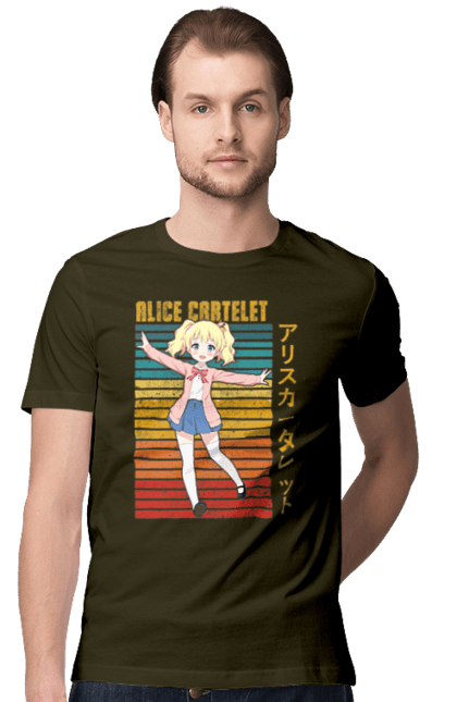 Men's t-shirt with prints Kiniro Mosaic Alice Cartelet. Alice, alice cartelet, anime, gold mosaic, kiniro mosaic, kinmoza, manga. 2070702