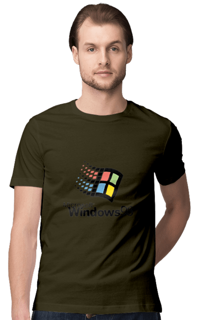 Футболка чоловіча з принтом "Windows98". Angular, c, css, html, it, javascript, jquery, php, python, react, svelt, vue, айтишник, айті, гумор, код, кодувати, прогер, програміст, програмісти, ти ж, ти ж програміст, тиж програміст. 2070702