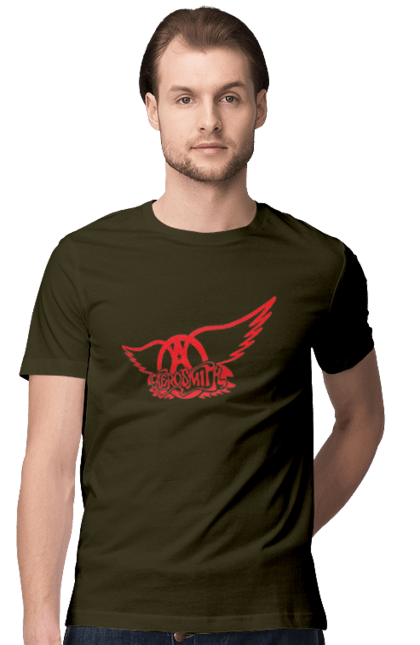 Men's t-shirt with prints Aerosmith. Aerosmith, blues rock, glam rock, group, hard rock, music, rock, rock`n`roll. 2070702