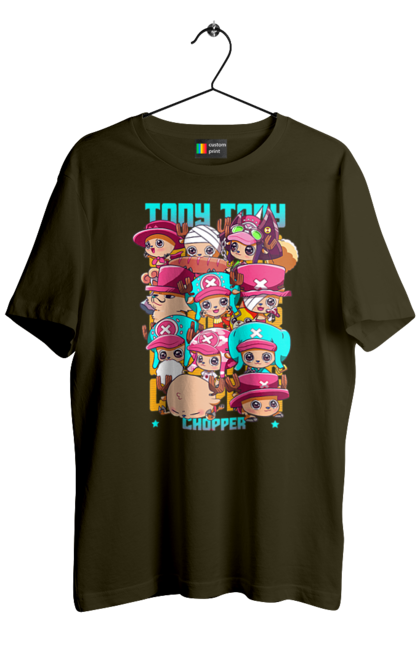 Men's t-shirt with prints One Piece Tony Tony Chopper. Adventures, anime, fantasy, light novel, manga, one piece, tony tony chopper, tv series. 2070702