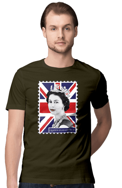 Men's t-shirt with prints Queen Elizabeth II. Britain, british, england, platinum jubilee, queen, queen elizabeth, queen elizabeth ii, rip queen elizabeth. 2070702