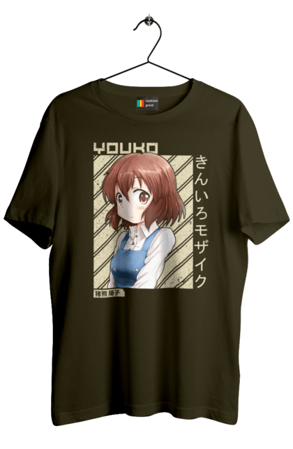 Men's t-shirt with prints Kiniro Mosaic Yoko Inokuma. Anime, gold mosaic, kiniro mosaic, kinmoza, manga, yoko, yoko inokuma. 2070702