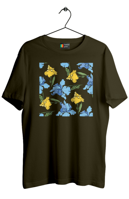 Футболка чоловіча з принтом "Квіти Іриси". 8 березня, andreyanush, весна, весняний подарунок, день матері, день народження, літній подарунок, літо, подарунок дружині, подарунок коханій, подарунок мамі. 2070702