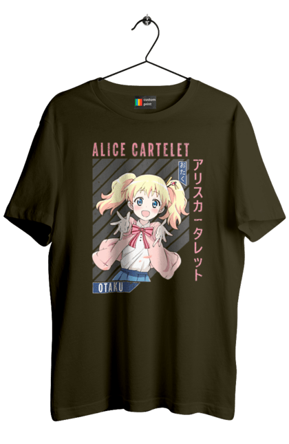 Футболка мужская с принтом Золотая мозаика Алиса Картелет. Alice cartelet, anime, kiniro mosaic, kinmoza, manga, алиса, алиса картелет, аниме, золотая мозаика, манга. 2070702