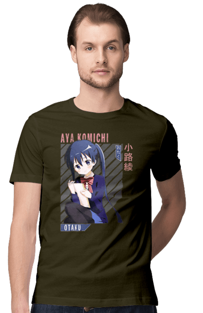 Men's t-shirt with prints Kiniro Mosaic Aya Komichi. Anime, aya komichi, gold mosaic, kiniro mosaic, kinmoza, manga. 2070702