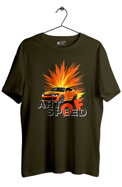 Футболка чоловіча з принтом "Мистецтво швидкості". Авто, автомобіліст, автомобіль, водій, швидкість. 2070702