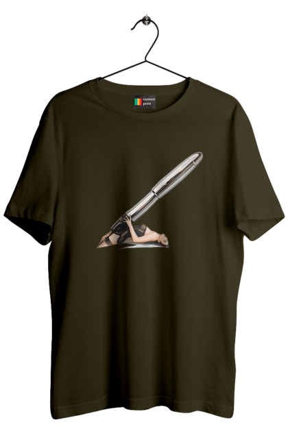 Футболка чоловіча з принтом "Великий Патрон". Дівчина, куля, патрон. 2070702