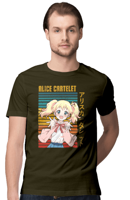 Men's t-shirt with prints Kiniro Mosaic Alice Cartelet. Alice, alice cartelet, anime, gold mosaic, kiniro mosaic, kinmoza, manga. 2070702