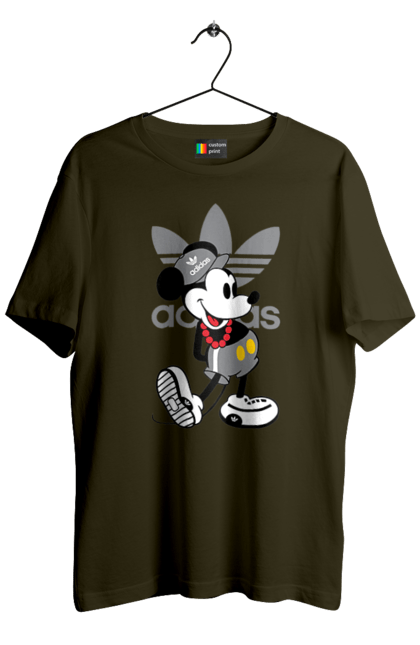 Футболка чоловіча з принтом "Adidas Міккі Маус". Adidas, mickey mouse, адідас, дісней, міккі, міккі маус, мультфільм. 2070702