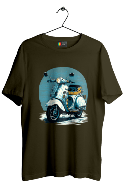 Men`s t-shirt with prints Scooter. Moped, scooter, speed, summer, vacation. 2070702