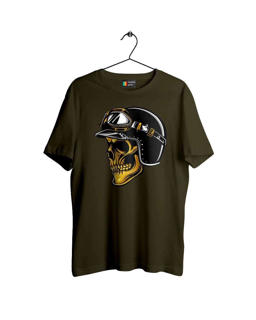 Skull in a motorcycle helmet