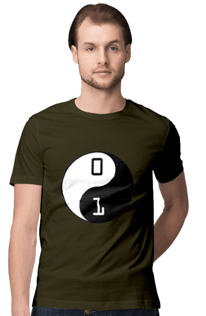 Футболка чоловіча з принтом "Інь Янь". Angular, c, css, html, it, javascript, jquery, php, python, react, svelt, vue, айтишник, айті, гумор, код, кодувати, прогер, програміст, програмісти, ти ж, ти ж програміст, тиж програміст. 2070702