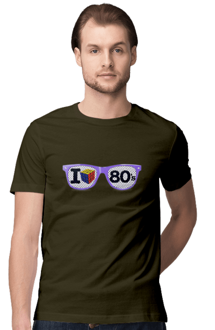 Футболка чоловіча з принтом "Окуляри Я Люблю 80Е". 80, 80ті, окуляри, ретро. futbolka.stylus.ua
