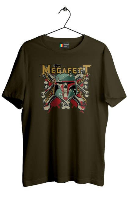 Men's t-shirt with prints Megafett. Bob fett, boba fett, clone, head hunter, megadeth, megafett, star wars. 2070702