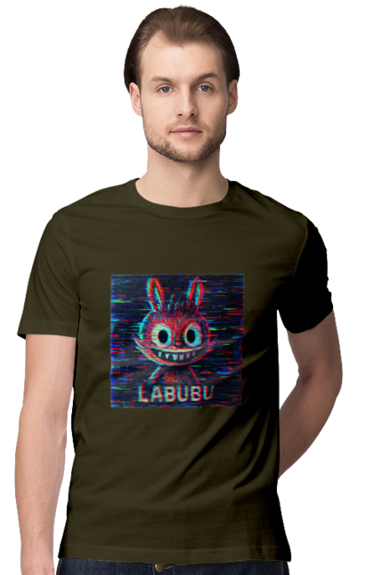 Футболка чоловіча з принтом "Лабубу". Crt, rgb, глітч, кіберпанк, лабубу, пікселі, ретро, спотворення, цифрове мистецтво, шум. 2070702