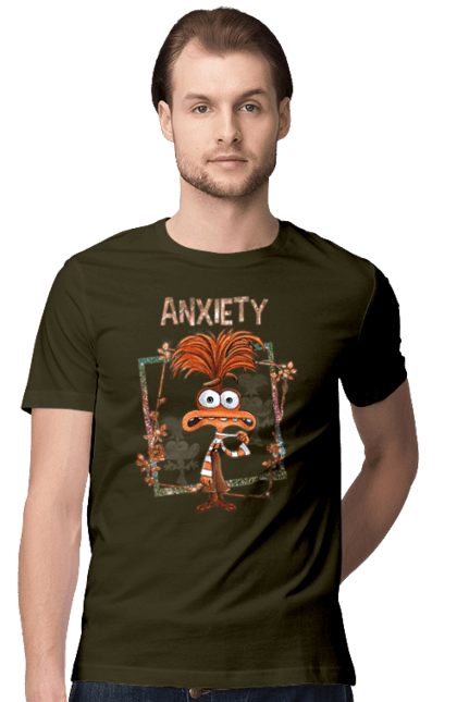 Men's t-shirt with prints Inside Out Anxiety. Anxiety, cartoon, emotions, inside out, pixar. 2070702