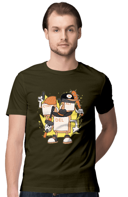 Футболка чоловіча з принтом "Ctrl alt del Програмерський екшен". 404, andoid, aws, backend, c++, cloud, css, data, dev, devops, frontend, geek, git, github, go, golang, google, hacker, html, ios, java, javascript, jquery, js, linux, nodejs, php, python, react, science, script, web, геймер, гік, дата, клавіши, код, компьютер, лінукс, мова, облако, пайтон, пингфин, программист, програмування, талисман, хакер. 2070702