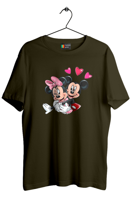 Футболка мужская с принтом Микки Маус и Минни Маус. Mickey mouse, minnie mouse, дисней, микки, микки маус, минни маус, мультфильм. 2070702