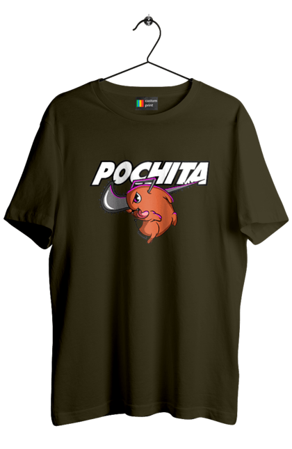 Men's t-shirt with prints Chainsaw Man Pochita. Anime, chainsaw man, demon, manga, pochita, shonen. 2070702