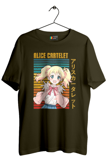 Men's t-shirt with prints Kiniro Mosaic Alice Cartelet. Alice, alice cartelet, anime, gold mosaic, kiniro mosaic, kinmoza, manga. 2070702