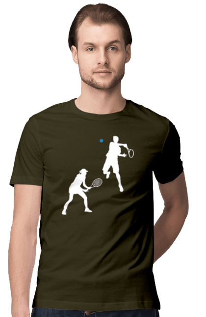 Футболка мужская с принтом Теннис. Большой теннис, грунт, игроки, мяч, призовой фонд, ракетка, спонсор, турнир на грунте, турнирная сетка, хард. 2070702