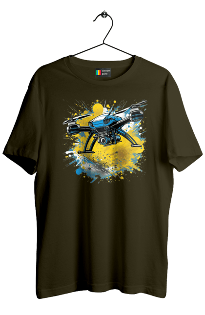 Футболка чоловіча з принтом "Дрон". Дрон, зсу, символ україни, україна, фпв дрон. 2070702