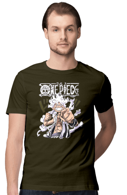 Men's t-shirt with prints One Piece Luffy. Anime, luffy, manga, monkey de luffy, one piece, pirates. 2070702