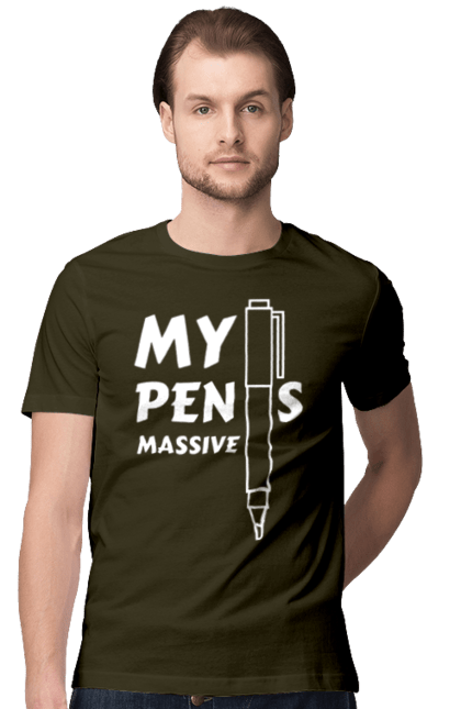 Футболка чоловіча з принтом "Моя ручка величезна". Гумор, мем, моя ручка величезна, прикол, прикольна, смішна. 2070702
