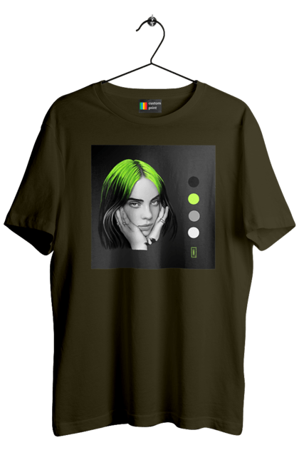 Футболка чоловіча з принтом "Біллі Ейліш". Біллі, біллі ейліш, ейліш. 2070702