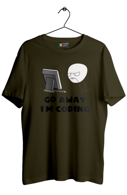 Футболка чоловіча з принтом "Іди Я кодую". Айті, айтішник, для айтішника, для програміста, йди я кодую, майстер коду, подарунок айтішнику, подарунок програмісту, програміст, розробник. 2070702